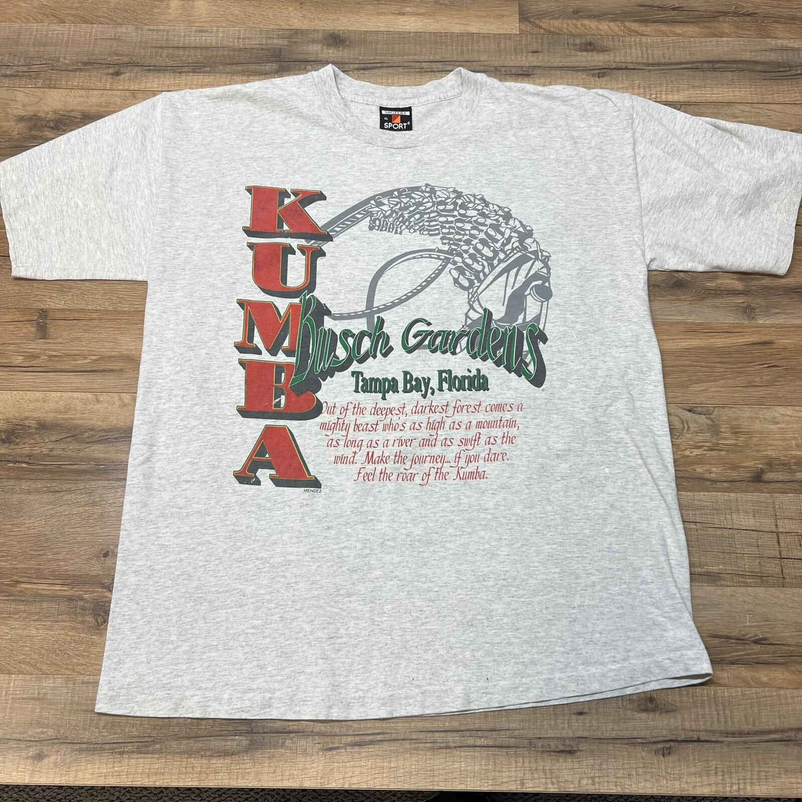 Vintage 90’s Kumba Busch Gardens Park Roller Coaster Single Stitch T-Shirt XL M
