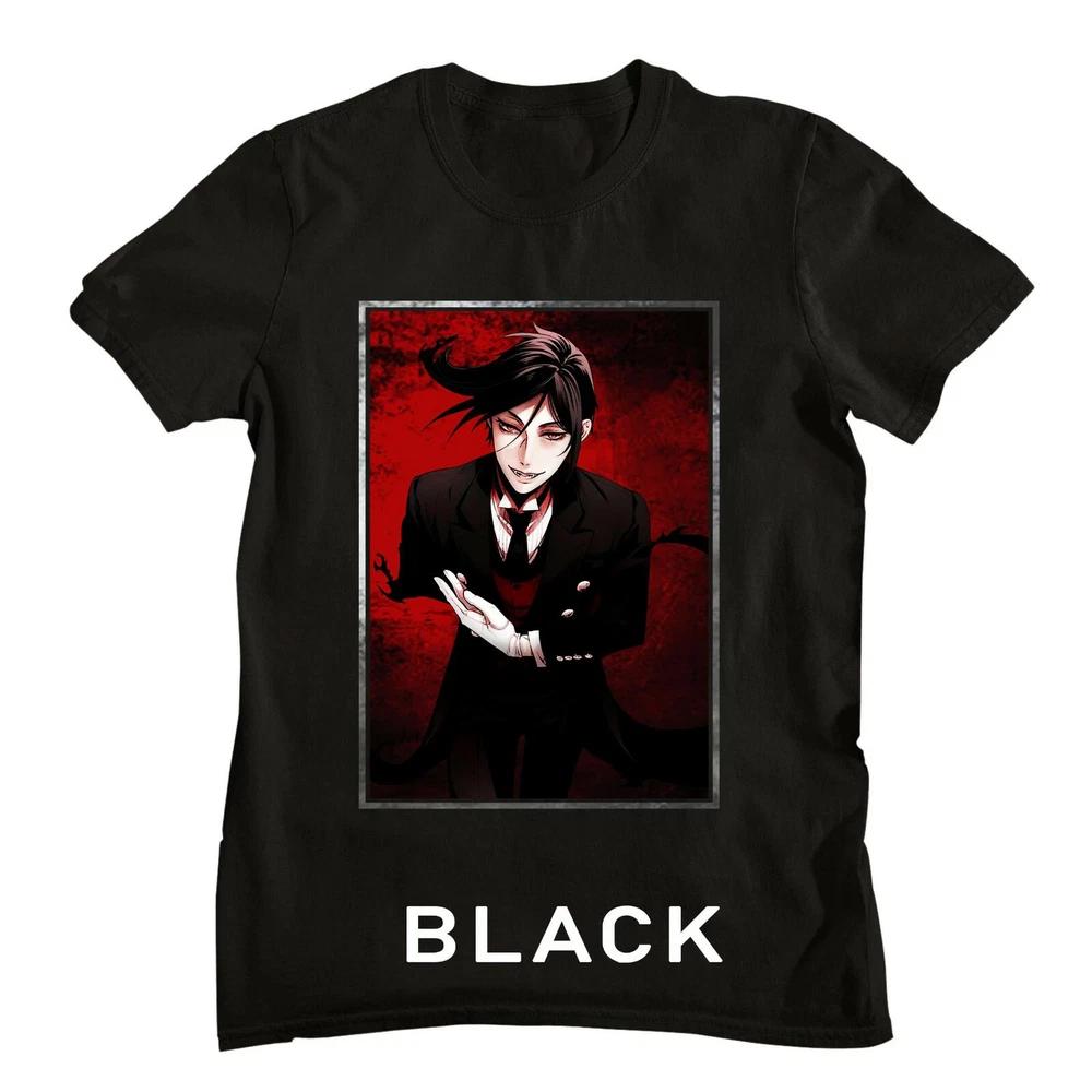 Black Butler Sebastian Kuroshitsuji Sebastian Japanese Anime TShirt Black S