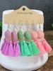 Bohemian Round Colored Glaze Alloy Earring Set Retro Ethnic Style Long Tassel Earrings Women's Girls' Personalized Zircon