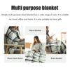 Keep Warm Wearable Shawl Blanket Flannel Thick Plaid Blanket  for Women and Office Use