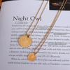 2026 Waterproof Fashion Stainless Steel Pvd Plated 18k Real Gold Coin Round Brand Pendant Necklace  Jewelry