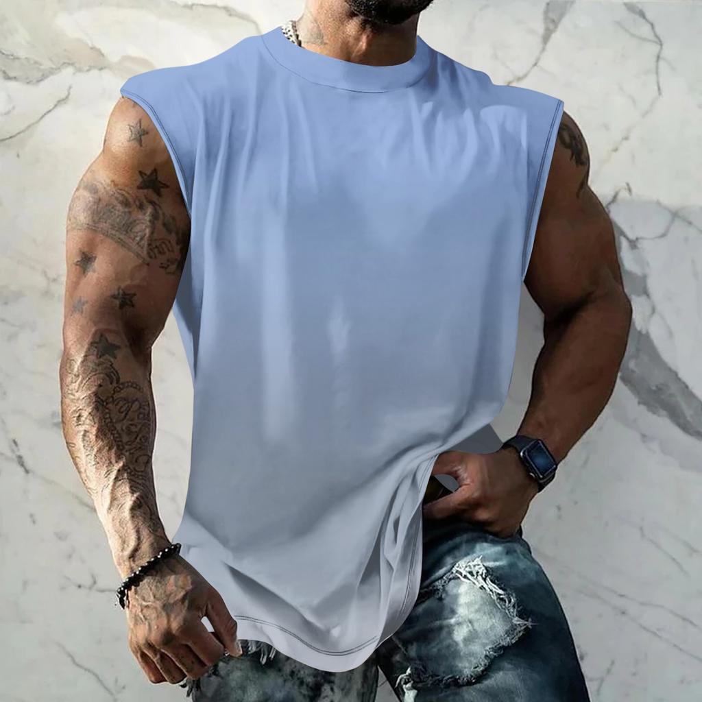 Men Sleeveless Tank Top Muscle Shirt Casual Loose Fit Basic Plain Undershirt Summer Sportswear Workout Gym Vest