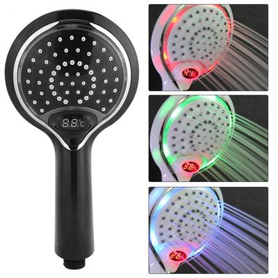 Automatic LED Light Shower Head 3 Color LED Handheld Bathroom Sprayer Digital Temperature Display Water Saving Shower Spray Head