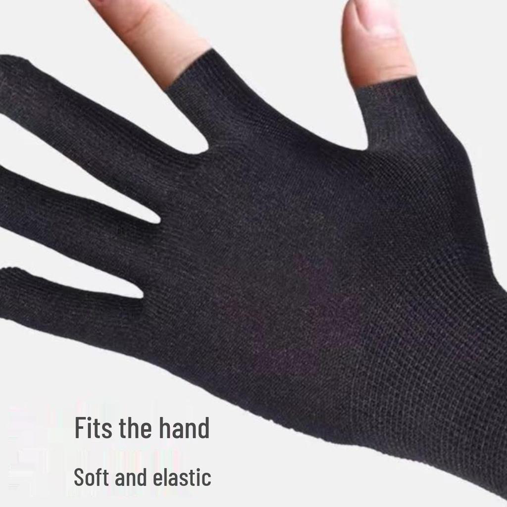 Touchscreen-kompatible, verschleißfeste Nylonhandschuhe zum Sortieren und Kommissionieren – Unisex, Zwei-Finger-Design, Warm und Strapazierfähig