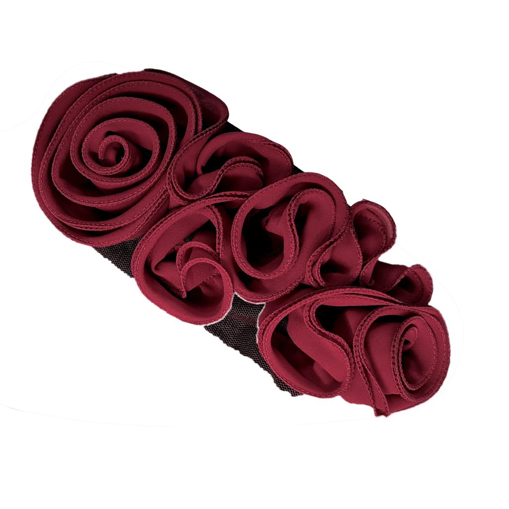 Ruffle Edge 3d Flower Applique for Evening Party Gown Costume Decoration Sewing on Flower Patches for Handcraft Project