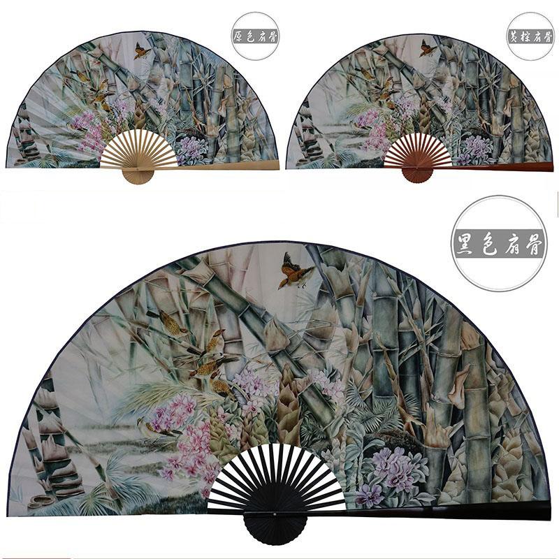 50x88cm Große Blumen Vögel Papierfächer Wandbehang Dekorativen Faltfächer Büroflur Zuhause Wohnzimmer Dekorativer Fächer