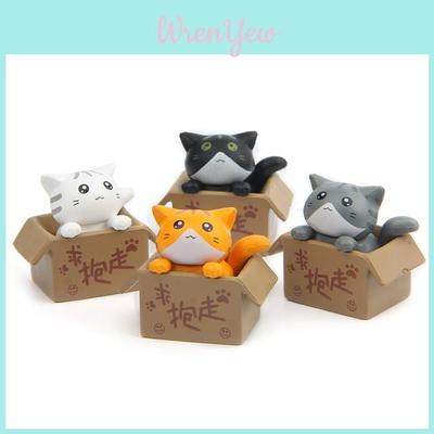 Paper Box Chis Sweet Home Cartoon Pvc Cat Figurine Garden Dcor For Plant Enthusiasts