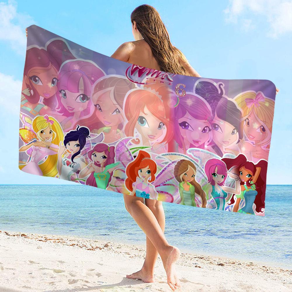 Cute-W-Winxed-Cartoon Towel Microfiber Beach Towel Absorbent Quick dry Soft Yoga Swimming Resort Mountain Climbing Towel
