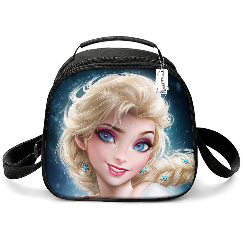 Princess Elsa Cartoon Cute Lightweight Small Meal Bag Elementary School Lunch Box Bento Bag Student Lunch Box