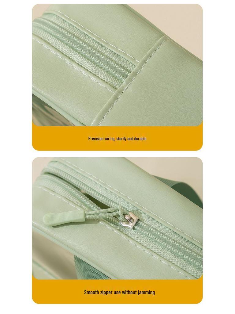 Summer Cooling Transparent Waterproof Makeup Bag - Large Capacity, Portable, Fashionable Storage Solution.