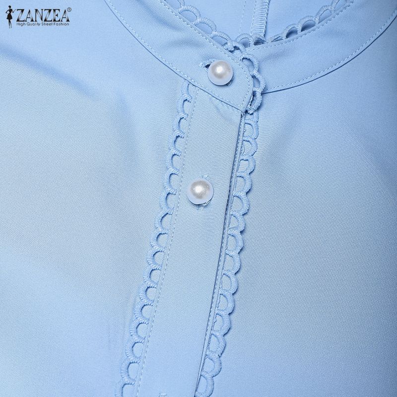 ZANZEA Women Casual Round Neck Loose Long Sleeve Dress