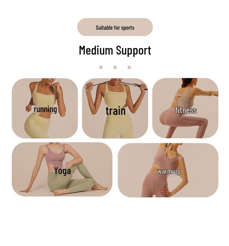 Women's Shockproof Sports Bra with Thin Straps and Beautiful Back Design - Ideal for Running, Yoga, and High-Intensity Workouts.