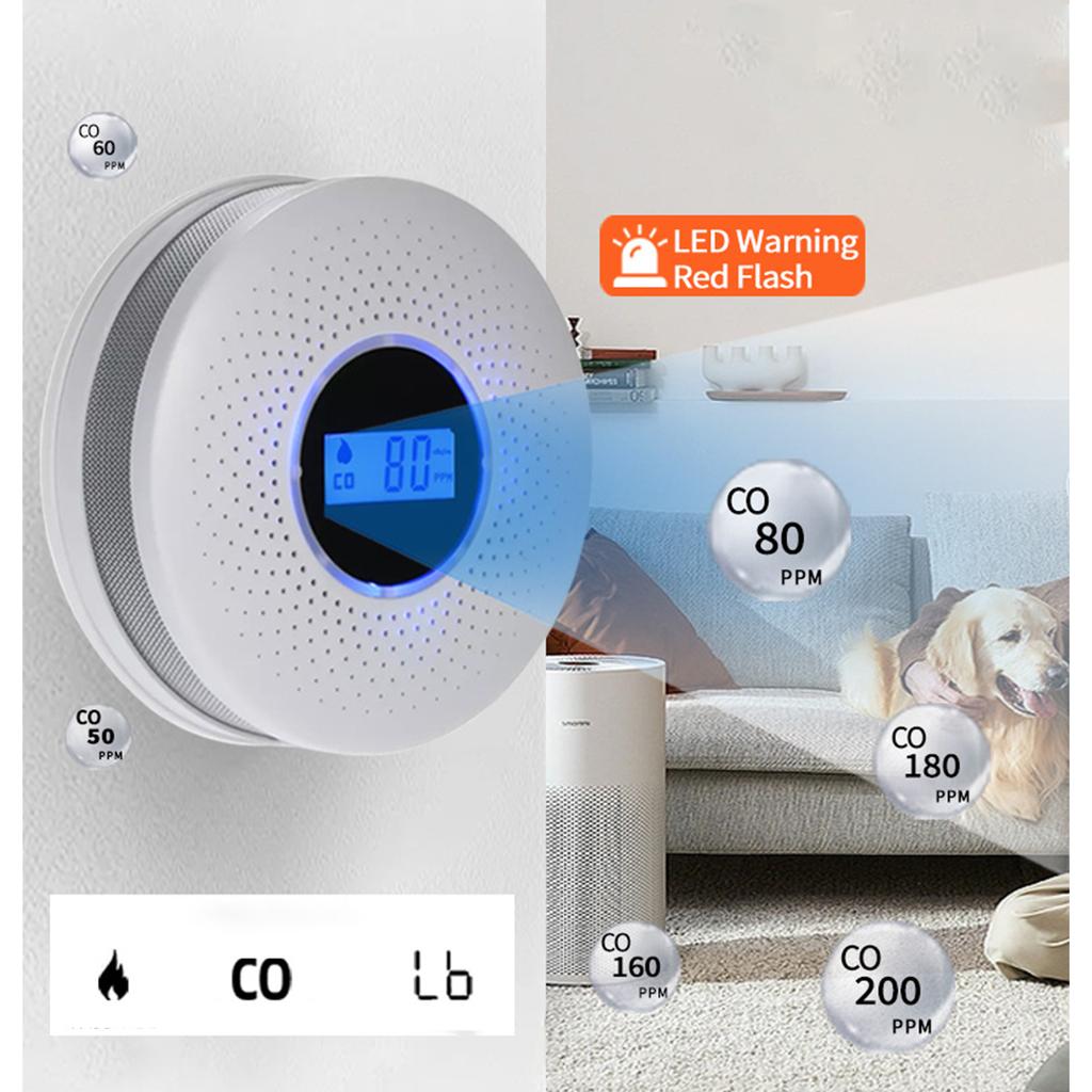 Composite Smoke and Carbon Monoxide Alarm Multifunctional CO Gas and Smoke Detector