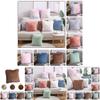 Fluffy Square Cushion Plush Pillow Cover With Soft Coral Fleece Back And Vibrant Colors For Sofa And Bed Decor