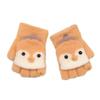 Children's Cute Cartoon Bird Half-Finger Flip-Top Winter Gloves for Boys and Girls.