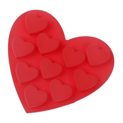 10 Dutinová silikonová forma ve tvaru srdce Diy Valentýnská forma na bonbony na čokoládu Fondant Želé Puding Nástroj na pečení dezertů