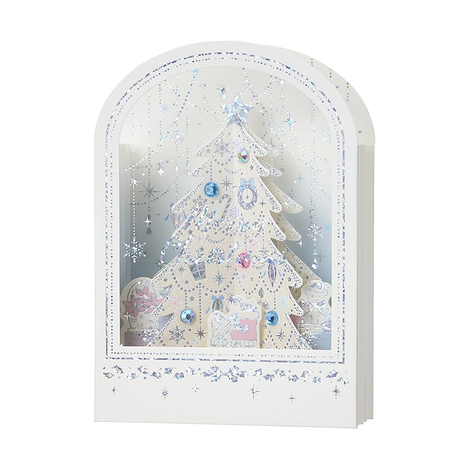 Sanrio Christmas Message White Frame with JX 240907 Card, Card, Christmas, Tree, 35-5, белый