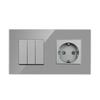 Bingoelec New Design Wear Resistant 3gang 1 Way Indicator Light Mechanical Wall Switch Socket