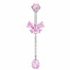 Zircon Belly Button Rings Stainless Steel Butterfly Heart Navel Piercing Shiny  Belly Ring For Women Body Jewelry