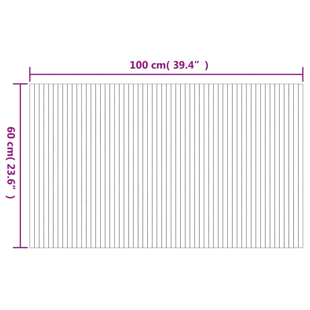 Rectangular Rug Black 60 x 100 cm Bamboo