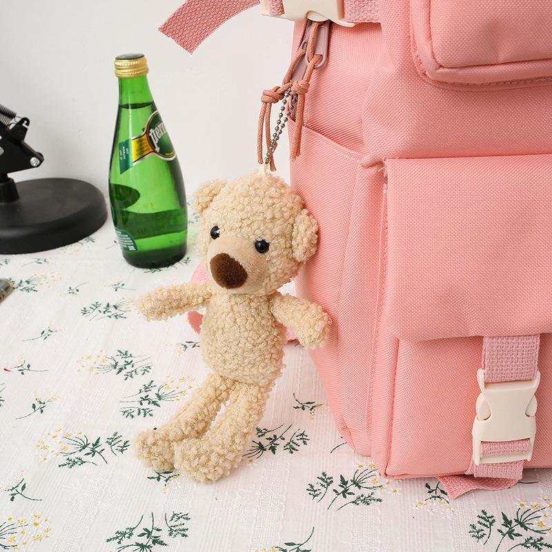 School Bag Women's Canvas College Student Backpack Five-piece Set Casual Large Capacity Junior High School High School Student Backpack Fashion