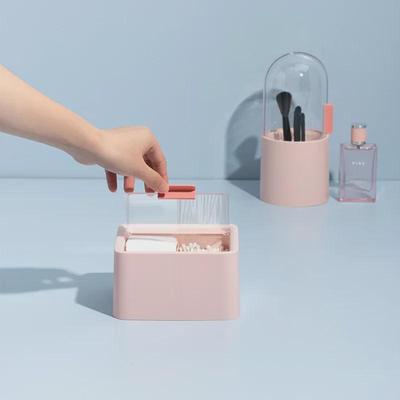 Cutie de depozitare transparentă cu două straturi pentru bețișoare de bumbac și rujuri în stil nordic cu capac