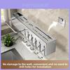 Stainless Steel Wall Mount Kitchen Utensil Organizer With Multiple Hooks For Home Storage