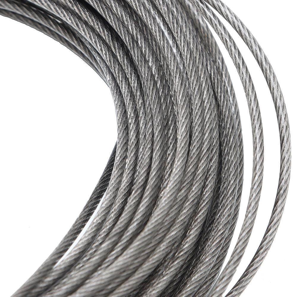 Комплект натяжителей троса с талрепом 1/8  50 футов Стальной трос с покрытием Комплект троса Комплект для натяжки троса на ограждение Подвешивание наружных гирлянд