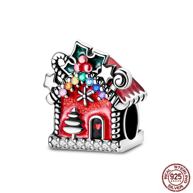 Christmas Charms Copper Fit Pendant Original Bracelets Santa Claus Snowflake Tree Gingerbread Man Beads Diy Jewelry