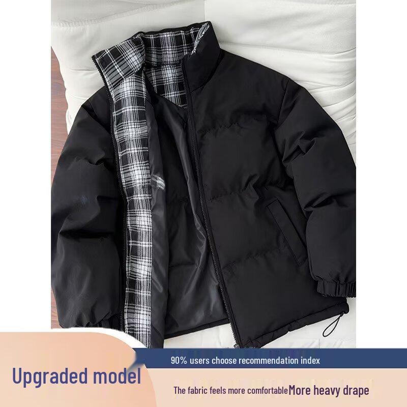 

Men s Winter Cotton Padded Jacket 2026 - Casual Thickened Outerwear for Middle-aged and Elderly 4XL чорний