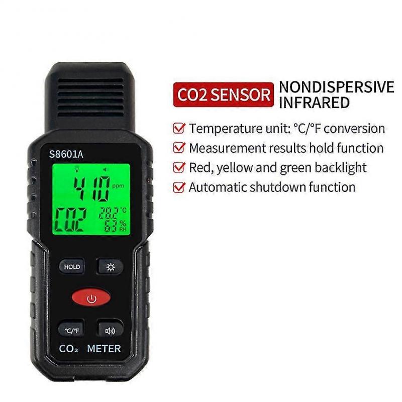 Medidor de CO2 3 em 1 Monitor de Qualidade do Ar Portátil 5000Ppm Monitor de CO2 Medição Dióxido de Carbono / De