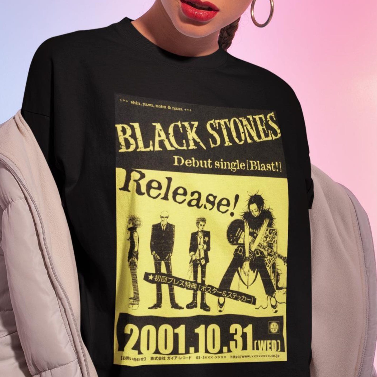 Black Stones Nana Anime Shirt – Manga Cosplay Graphic T-shirt 4XL