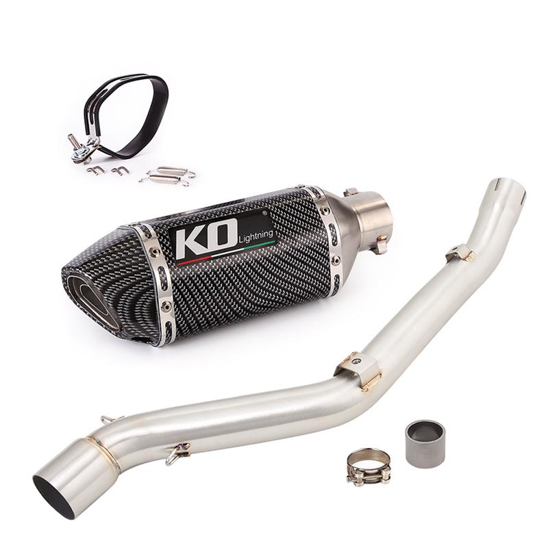 51MM Exhaust Pipe For Suzuki DR650 \ S \ SE 19-22 Motorcycle Muffler Mid Link Pipe Escape Connect Tube Slip On Stainless Steel