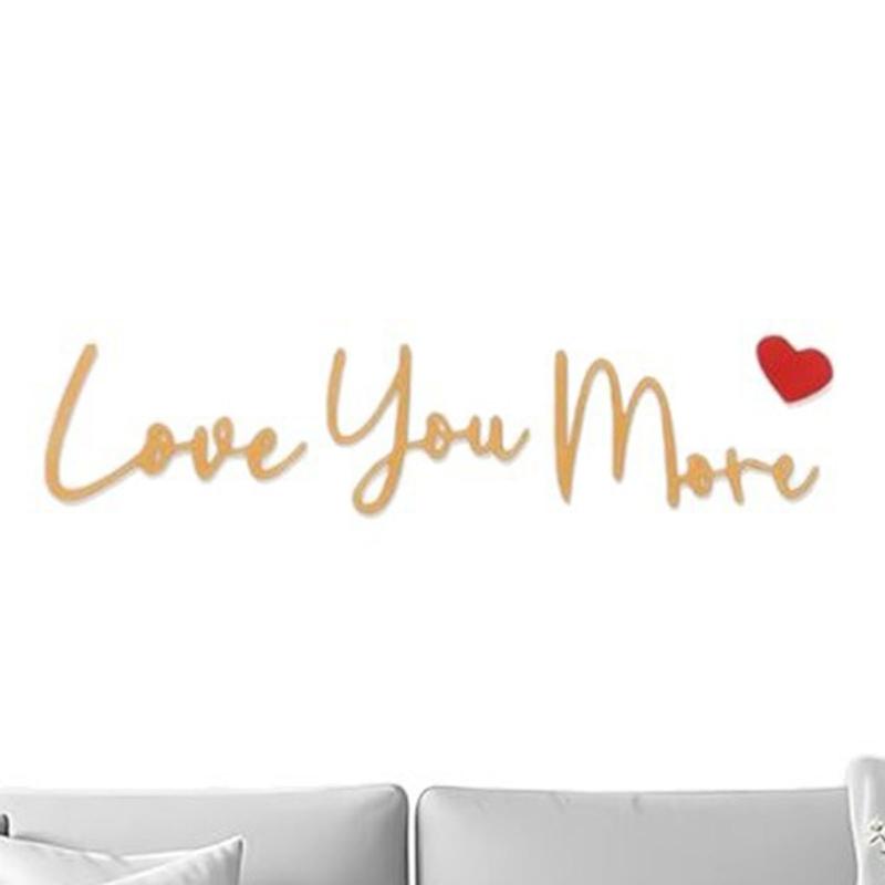 Retro Love You Bye Wall Decors Love You Bye Acrylic Sign for Home Coffee Wall Art Gift to Express Warm for Your Family
