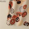 ZANZEA Women Holiday Casual Round Neck Sleeveless Print Dress