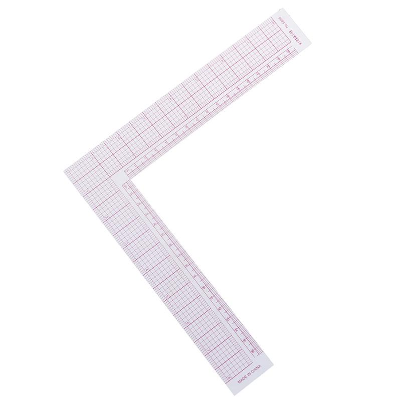 Tailor Drawing Craft Tool Plastové pravítko ve tvaru L Šicí čtvercové křivkové pravítko