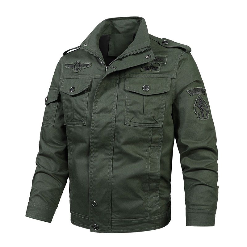 

Autumn New Men s Workwear Style Multi-pocket Versatile Jacket Tops 4XL армія зелений колір