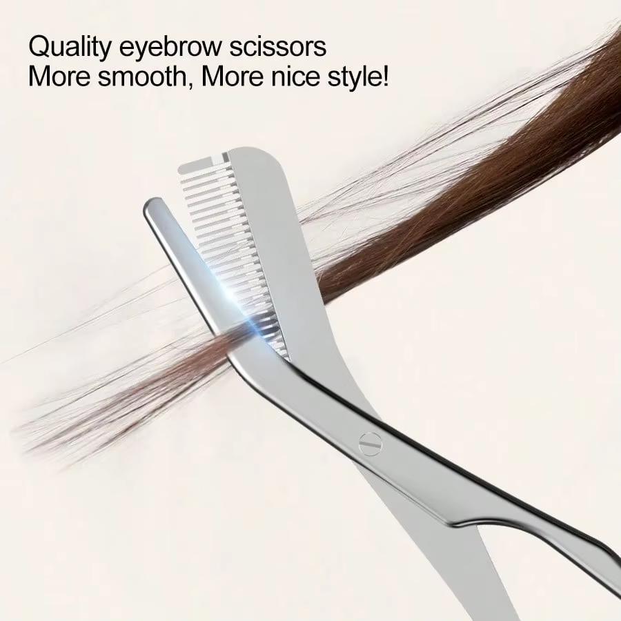 3Pcs Stainless High Quality Eyebrow Trimming Tool With Eyebrow Comb&Trimmer Eyebrow Scissors.Perfect Tools For Trimming
