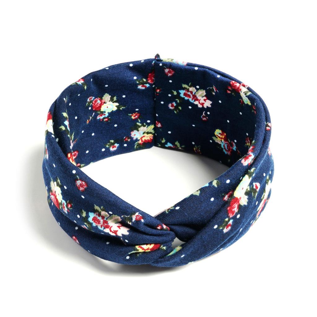 Bohemian Cross Knotted Headband Gypsy Yoga Sports Headband Wide Female Stretch Headband