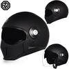 Orz Retro Motorcycle Helmet for Men and Women, Winter Full-face Harley helmet3C Certified Four-season Dual Lenses