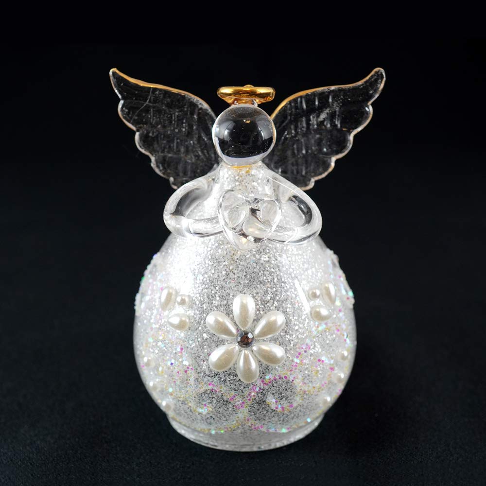 Four Cart Cute Handmade Glass Champagne Angel Bells (Set of 6)