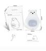 Cute Bear Alarm Clock Night Light for Kids Room Silicone Bedside Light Cartoon Animal Lamp Custom Night Light for Children
