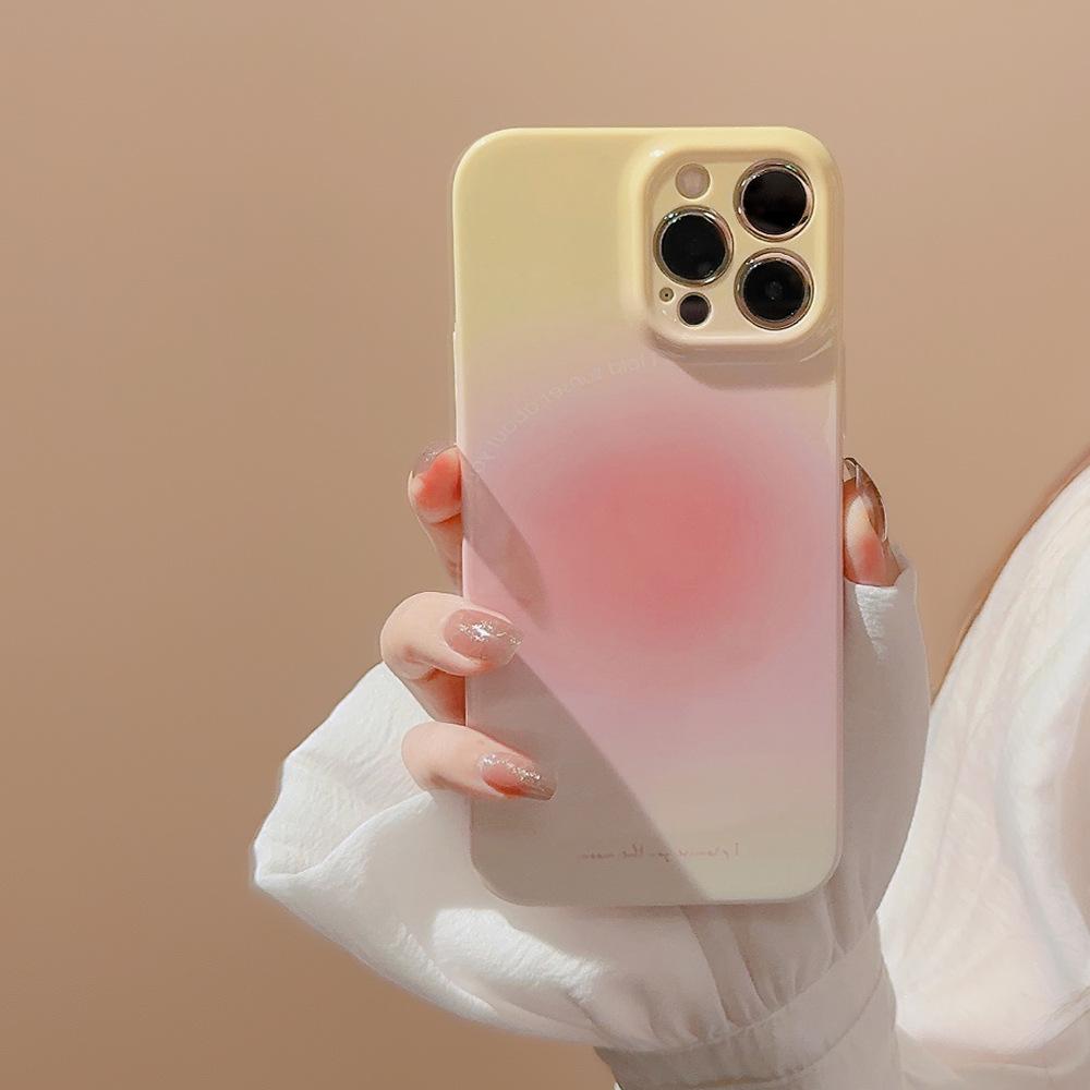 Künstlerische pinkfarbene Handyhülle mit Farbverlauf