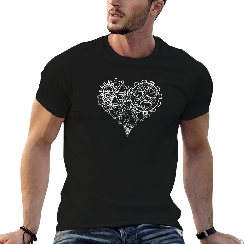 Female Engineer Heart Gear White Tshirt Comfortable Basic Crew Neck Tee