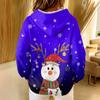 Women's Loose Comfortable Casual Fashion V-Neck Christmas Print Long Sleeve Hoodie
