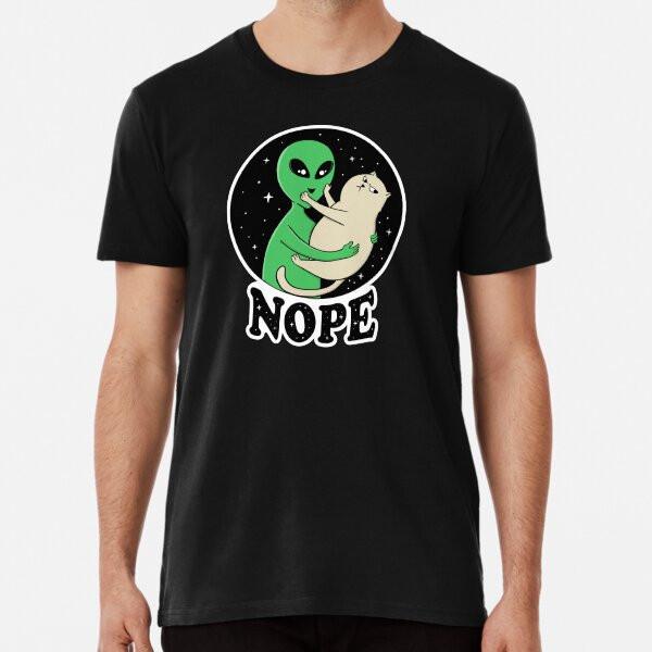 Cat and Alien T-Shirt S-5XL Best T-Shirt