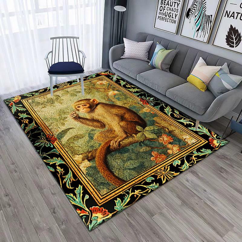 Black Cat Floral Garden Carpet Is Suitable For Living Room And Bedroom Doormats Office Balcony Decorative Carpet A11