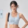 Shockproof Racerback Yoga Tank with Integrated Zip Bra for Large Busts