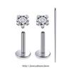 3 PCS ASTM-F136 G23 Titanium Steel Labret Lip Piercing Men Women Round CZ Crystal Ear Cartilage Helix Piercings 6/8/10MM