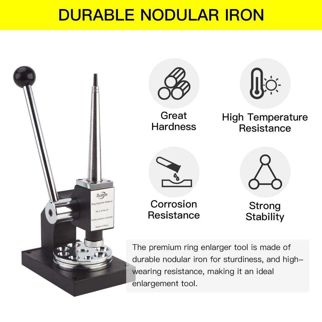 Ring Stretcher Tool, Professional Manual Ring Stretcher and Reducer, Ring Mandrel for US, EU, HK, and No. Sizes for Jewelry Repair Shops and Craftsmen